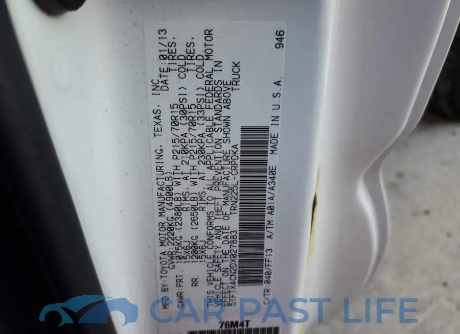 5TFTX4CN2DX027883# 12
