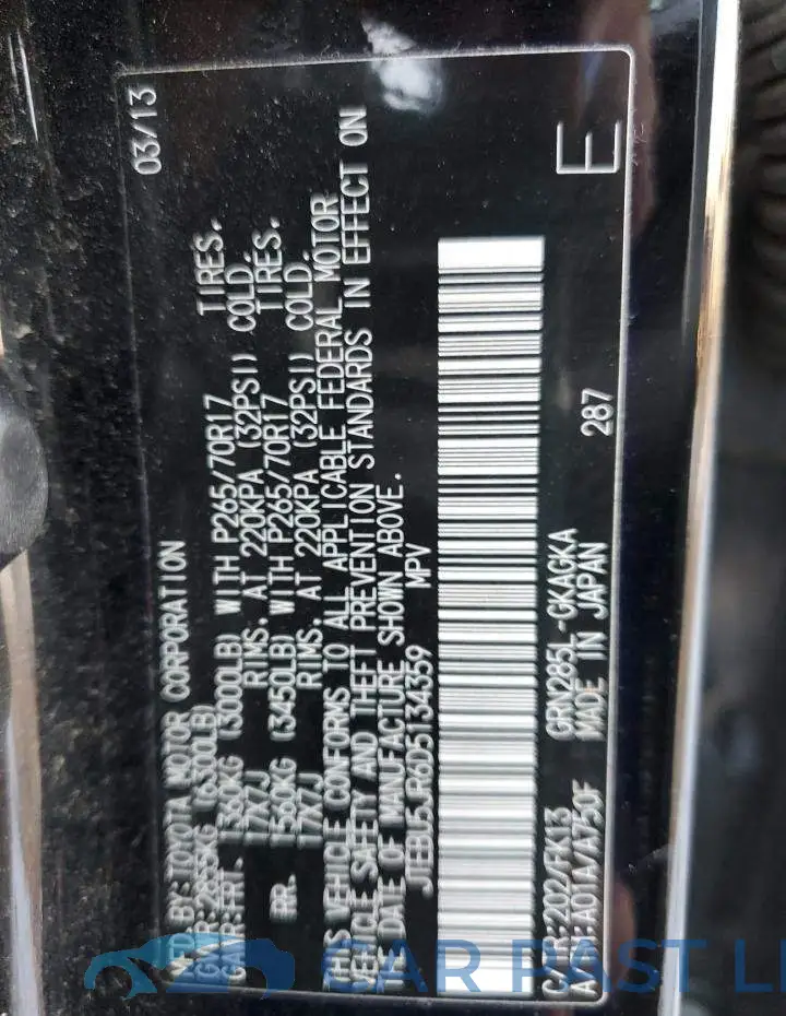JTEBU5JR6D5134359# 12