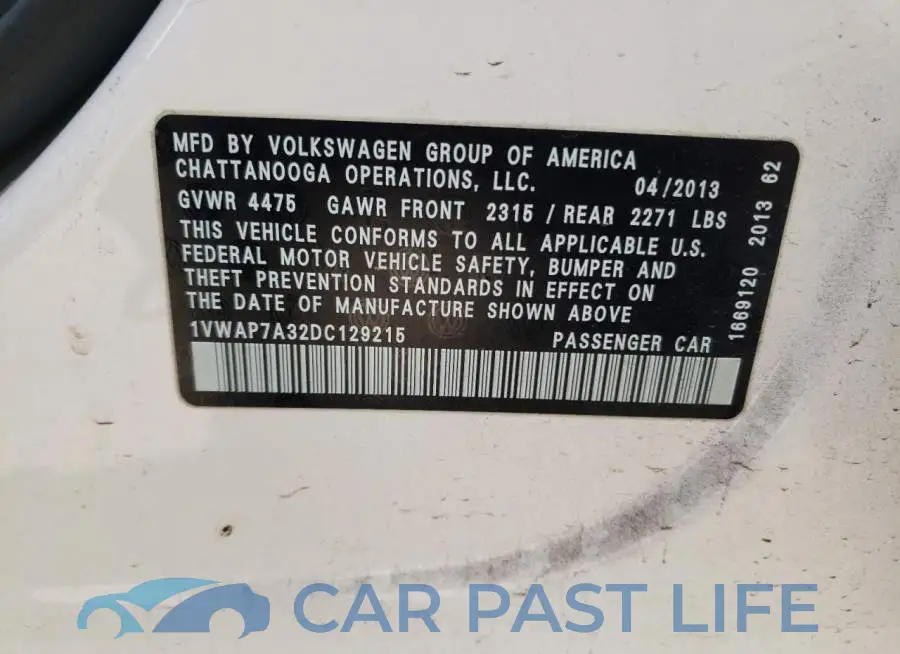 1VWAP7A32DC129215# 10