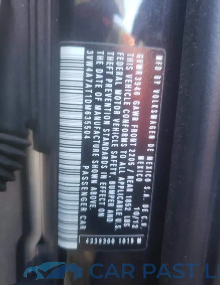 3VW4A7AT1DM635504# 10