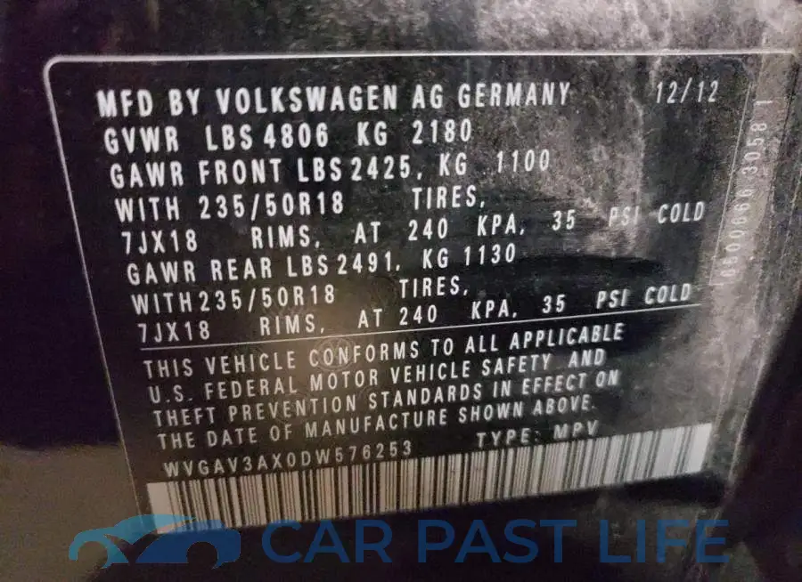 WVGAV3AX0DW576253# 10