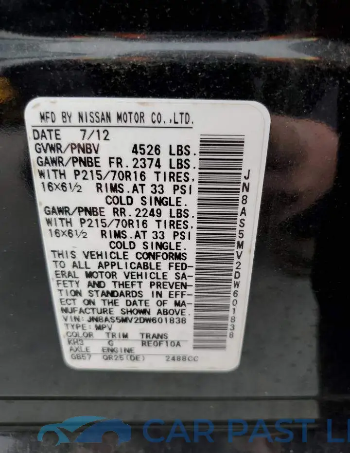 JN8AS5MV2DW601838# 14
