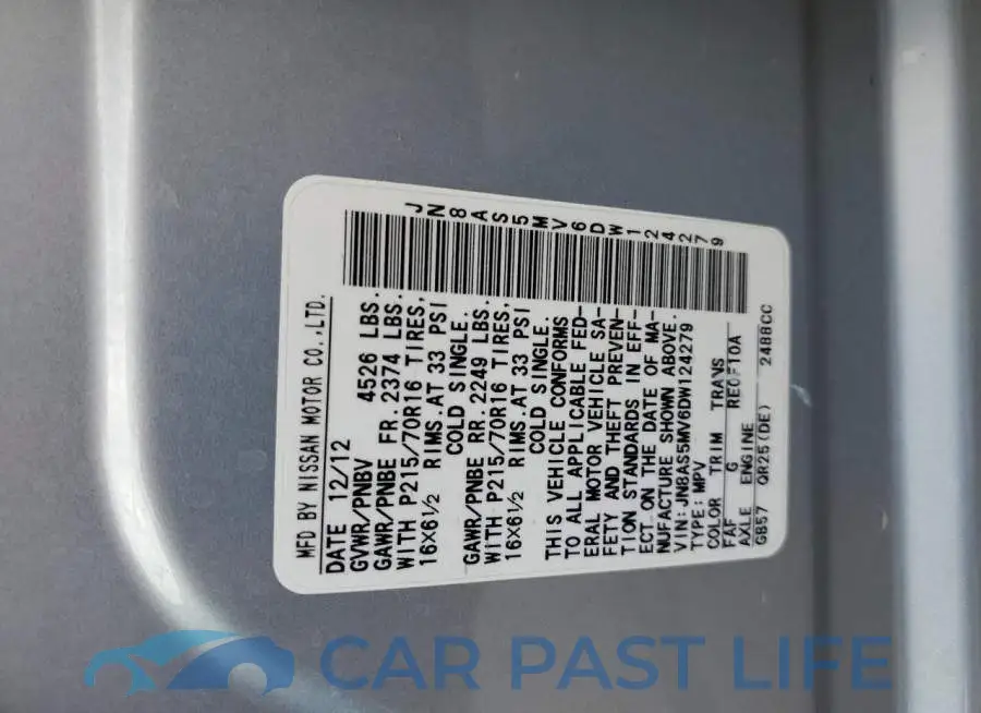 JN8AS5MV6DW124279# 13