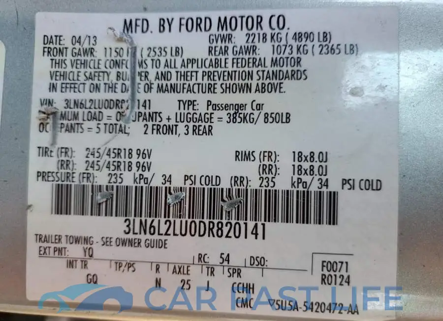 3LN6L2LU0DR820141# 12