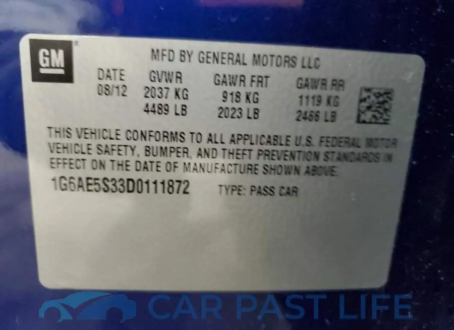 1G6AE5S33D0111872# 12