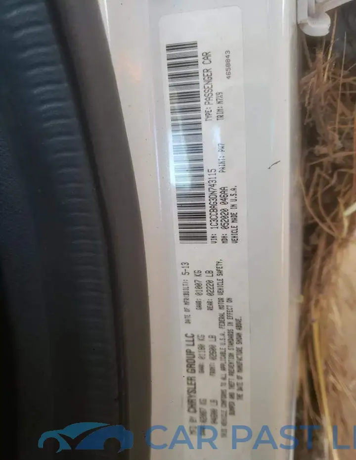 1C3CCBAG3DN743115# 12