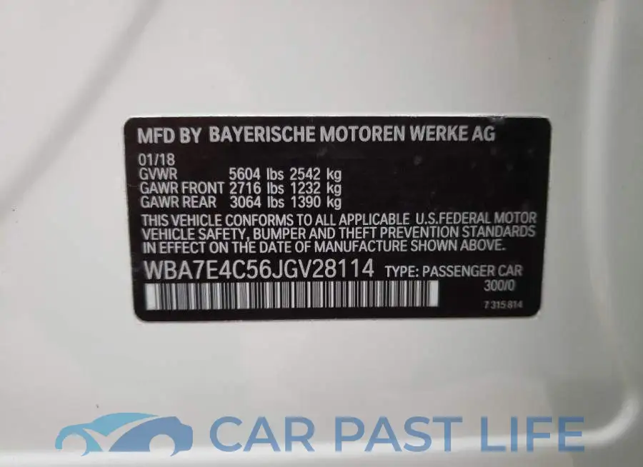 WBA7E4C56JGV28114# 10