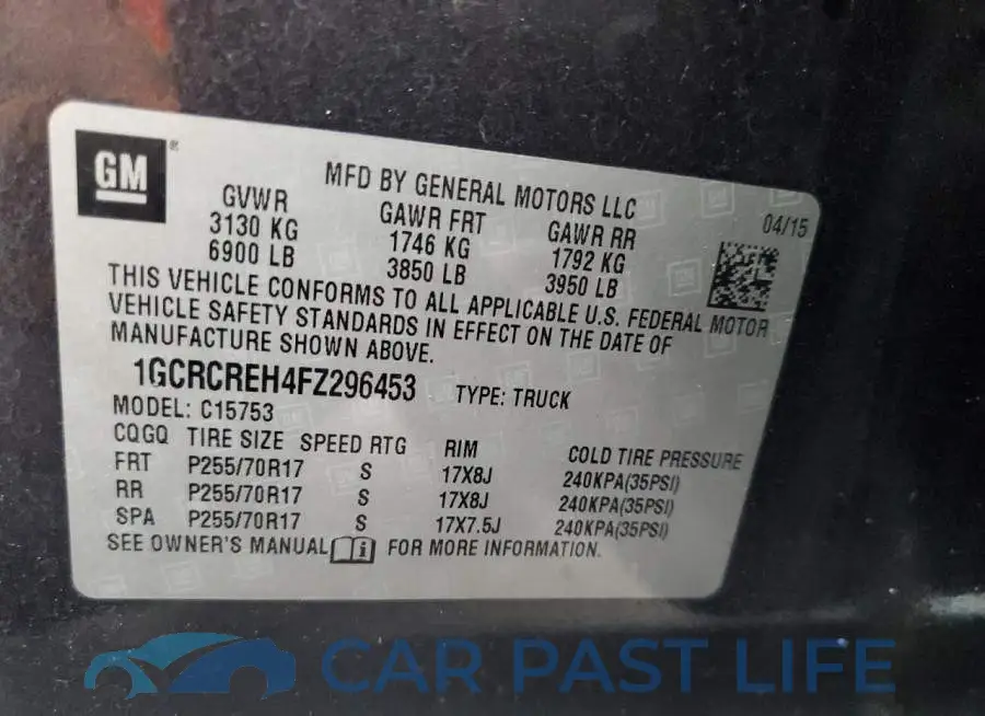 1GCRCREH4FZ296453# 12