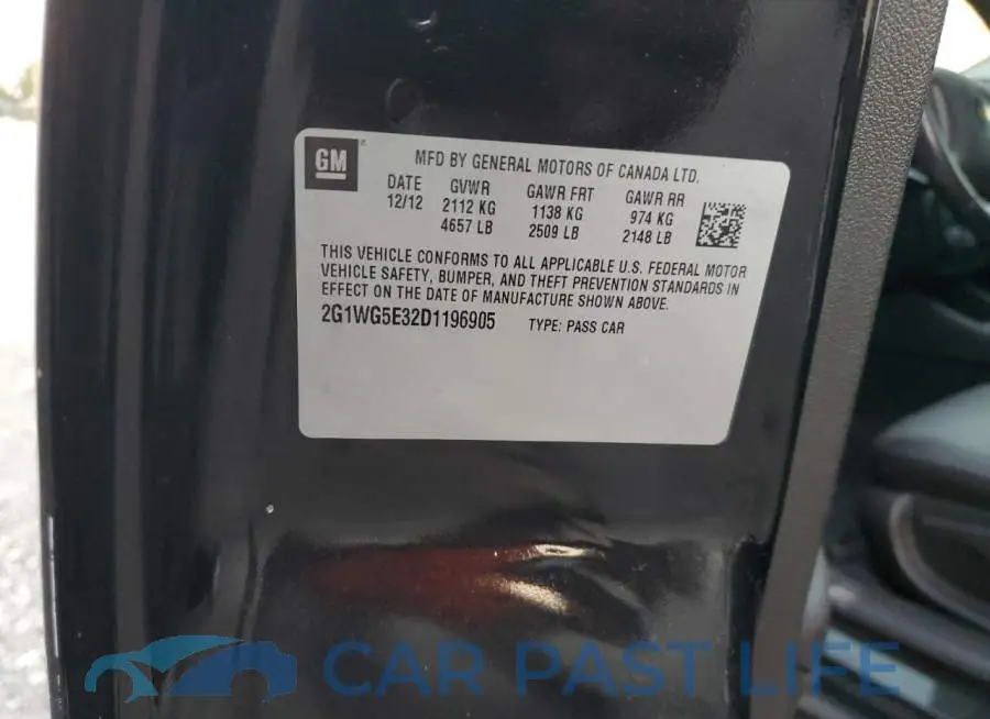 2G1WG5E32D1196905# 12