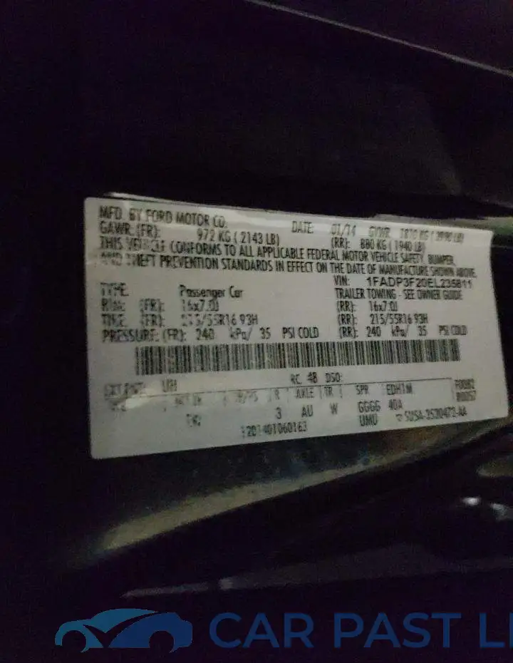 1FADP3F20EL235811# 12