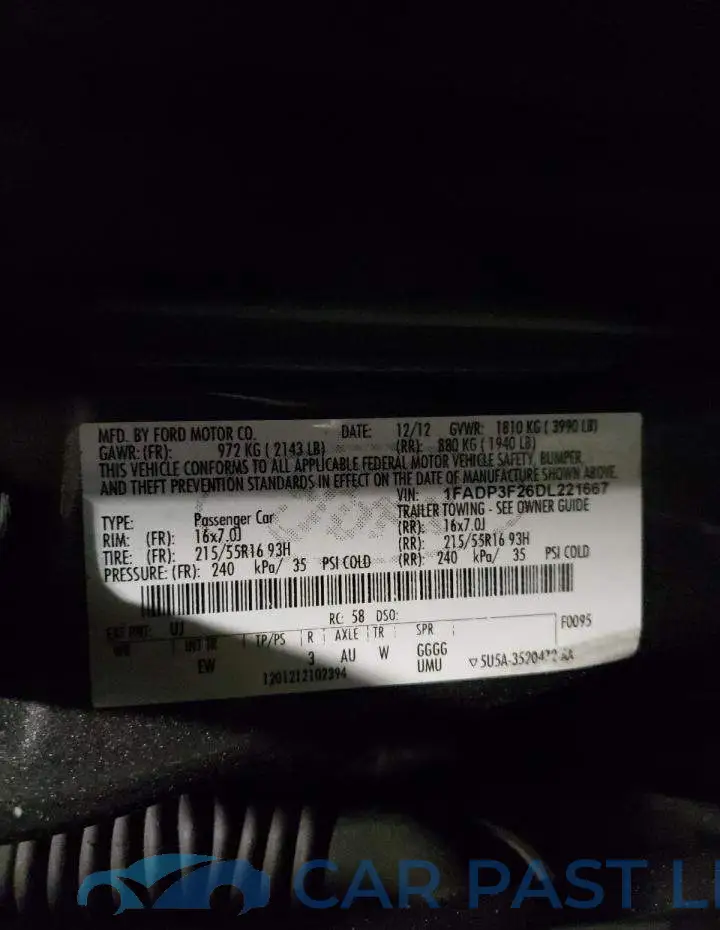 1FADP3F26DL221667# 13