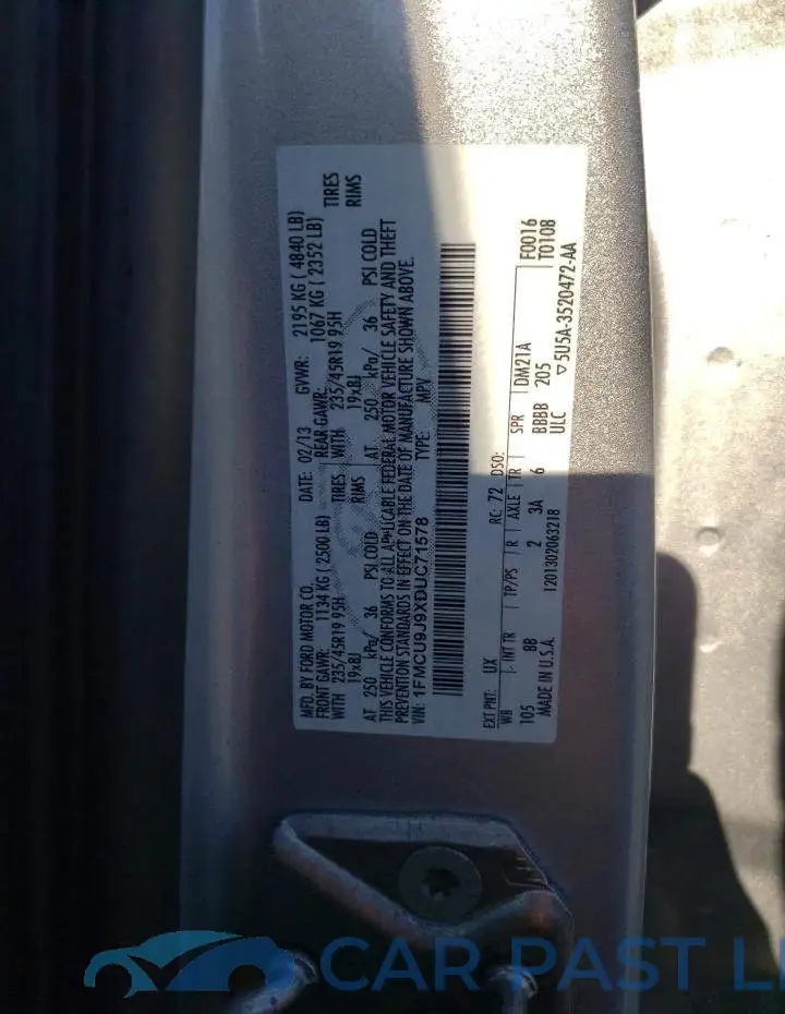 1FMCU9J9XDUC71578# 12