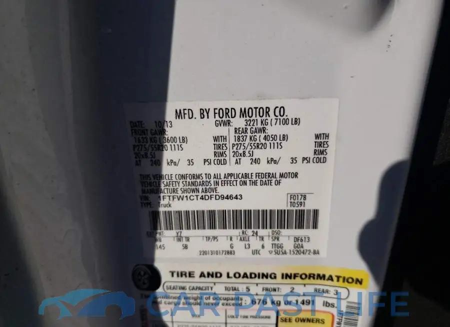 1FTFW1CT4DFD94643# 10