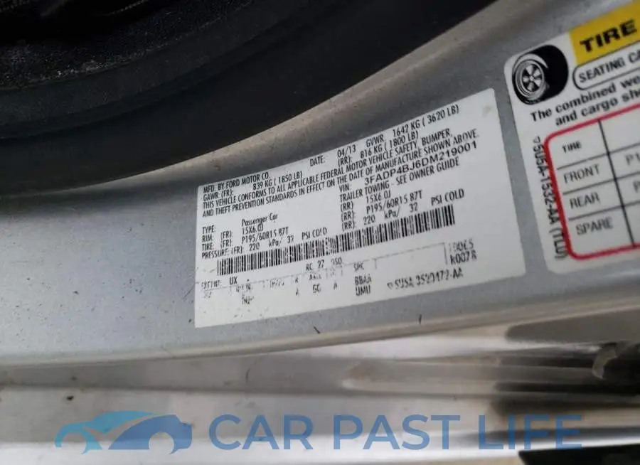 3FADP4BJ6DM219001# 12