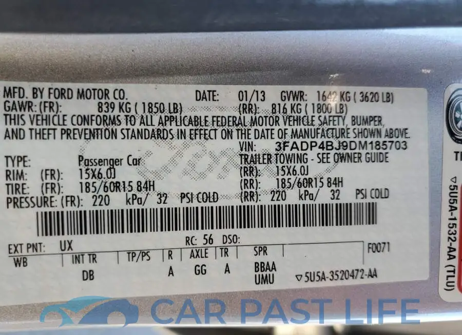 3FADP4BJ9DM185703# 13