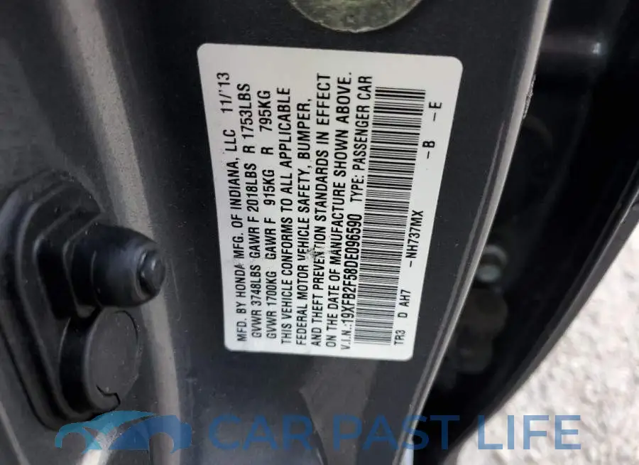 19XFB2F58DE096590# 13