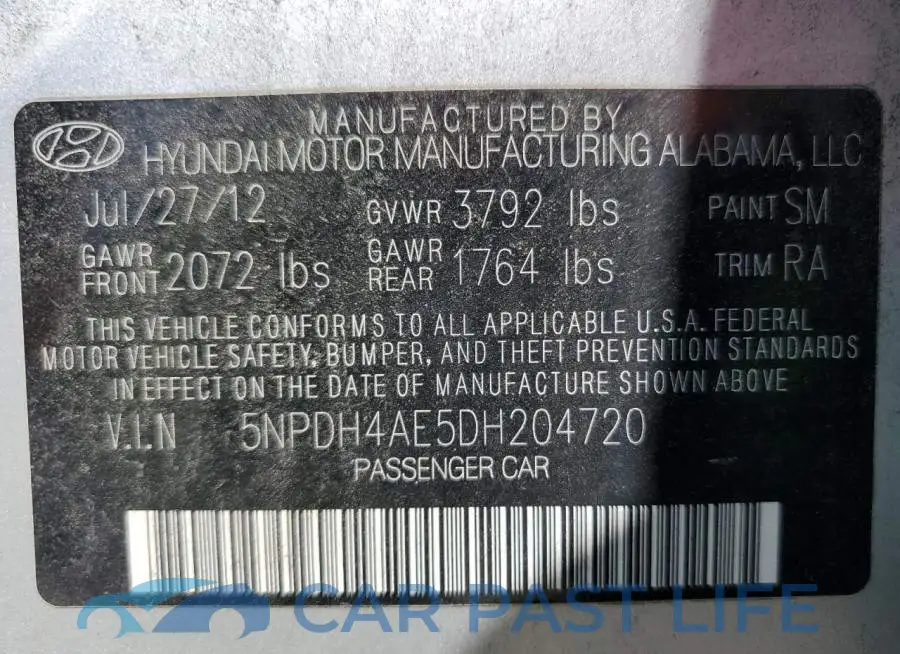 5NPDH4AE5DH204720# 10