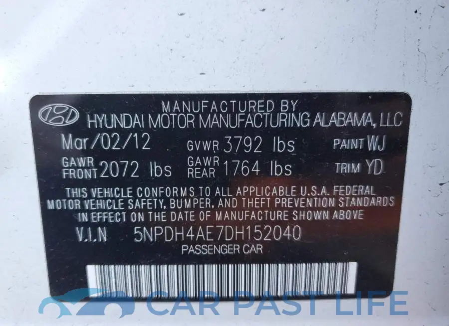 5NPDH4AE7DH152040# 10