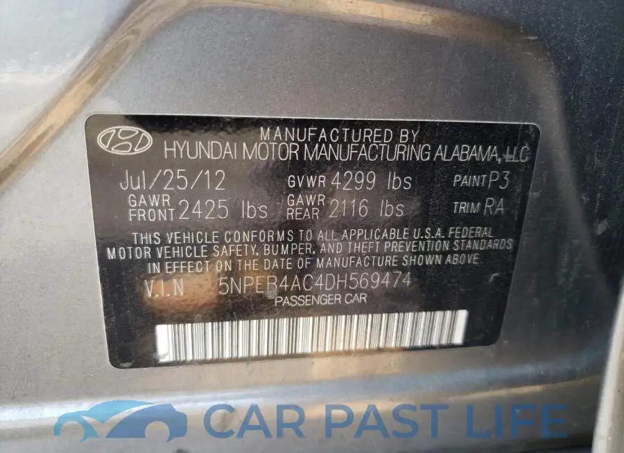 5NPEB4AC4DH569474# 10