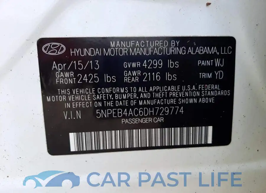 5NPEB4AC6DH729774# 13