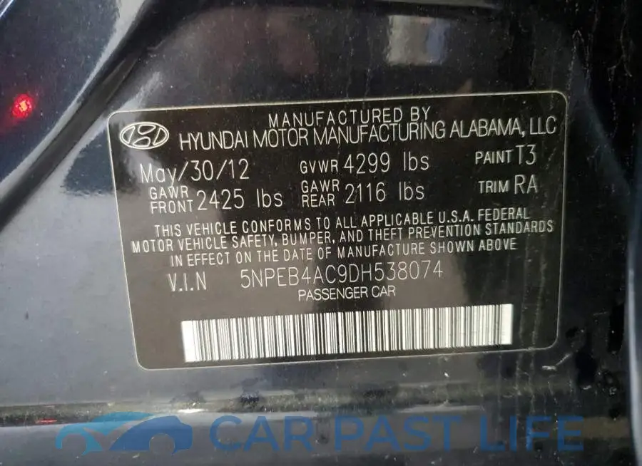 5NPEB4AC9DH538074# 12