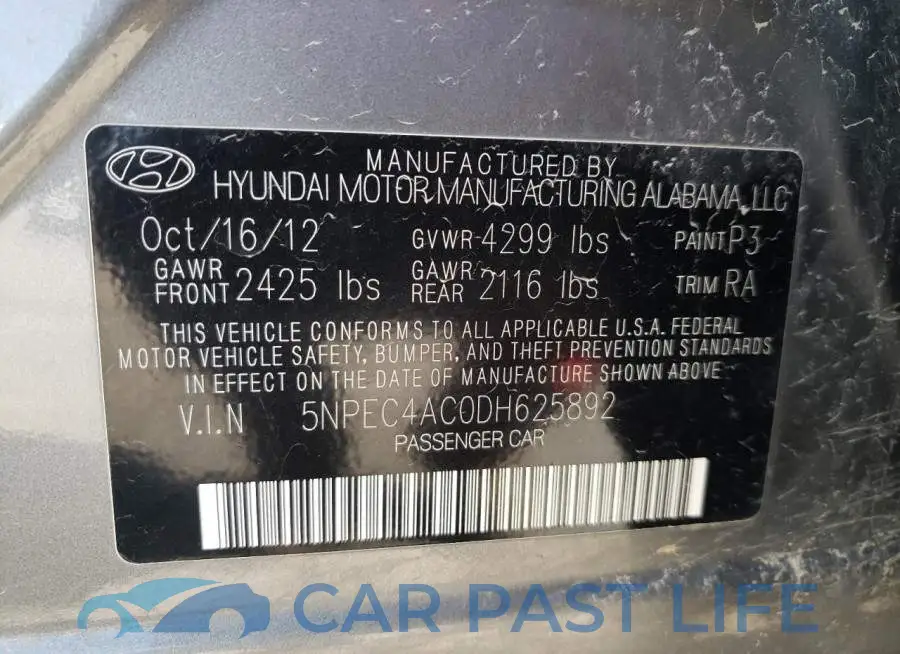 5NPEC4AC0DH625892# 12