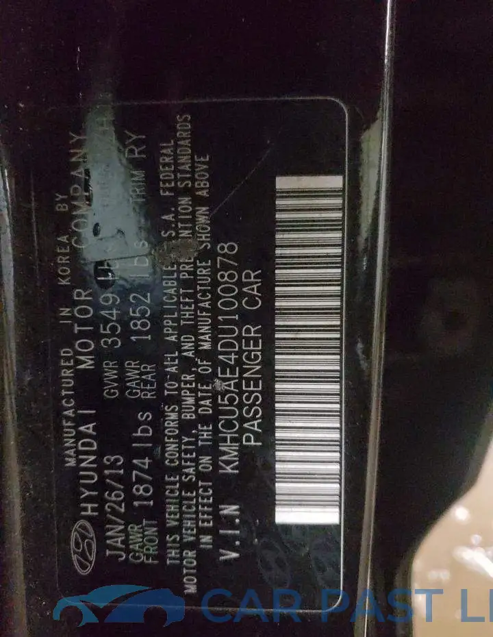 KMHCU5AE4DU100878# 13