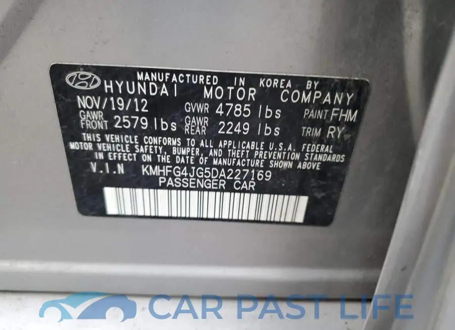 KMHFG4JG5DA227169# 12