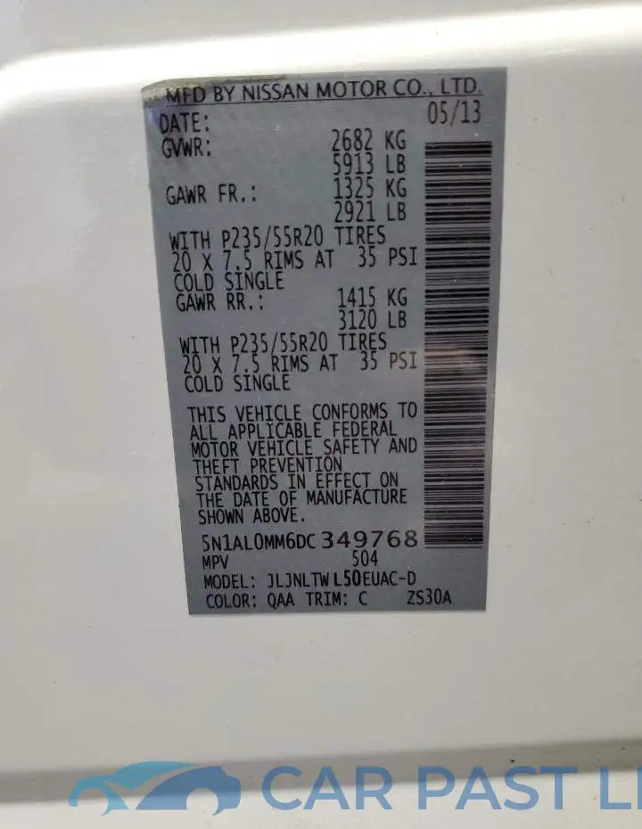 5N1AL0MM6DC349768# 13