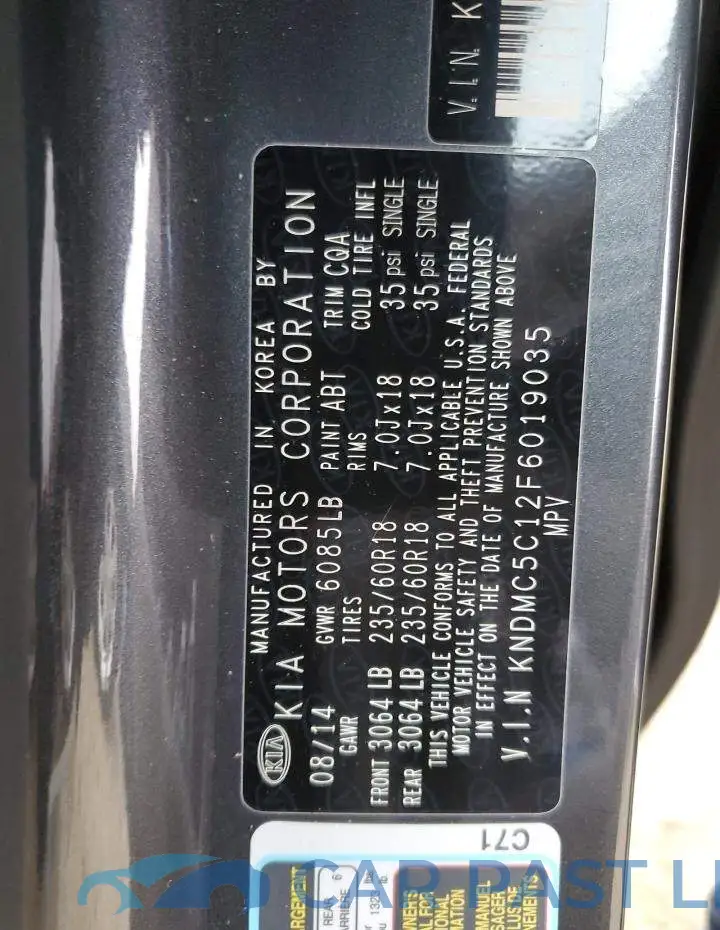 KNDMC5C12F6019035# 13