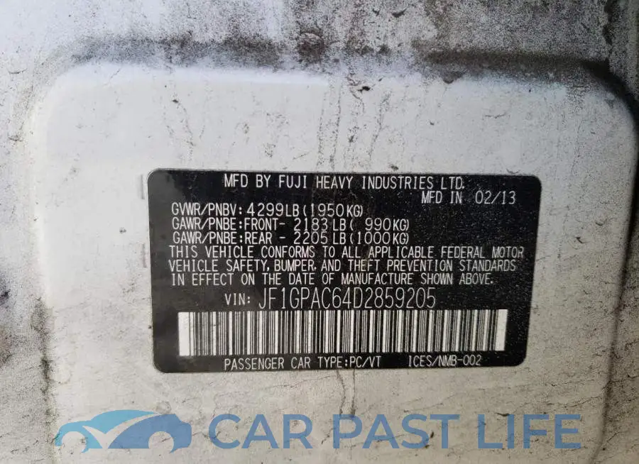 JF1GPAC64D2859205# 10