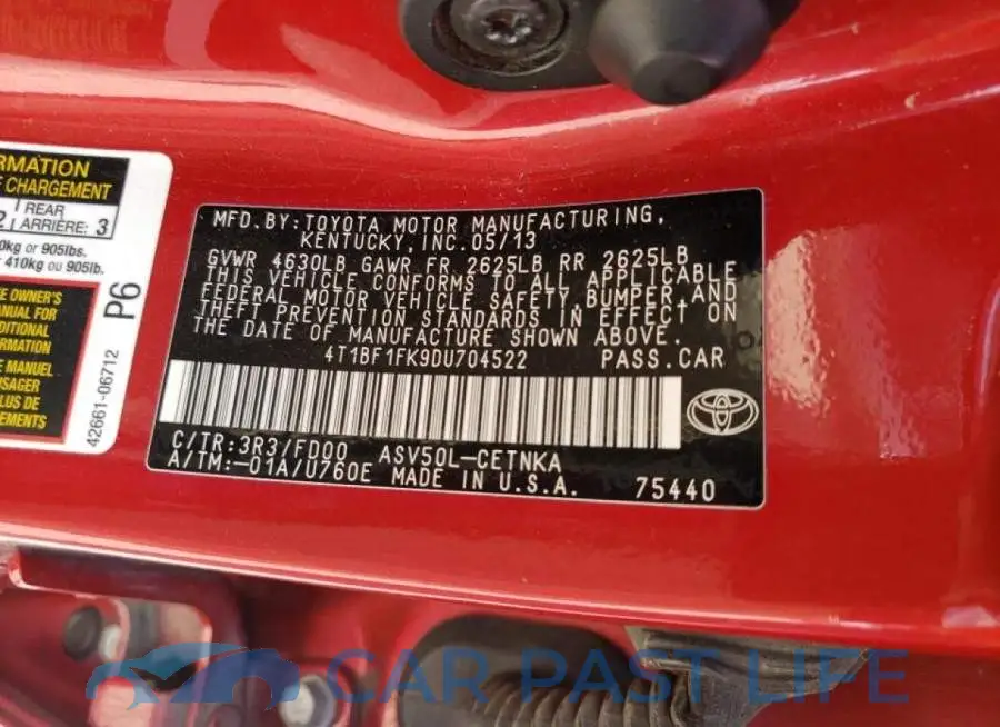 4T1BF1FK9DU704522# 10