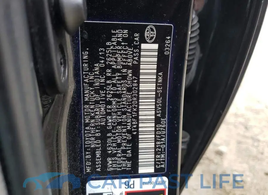 4T4BF1FK2DR302847# 10