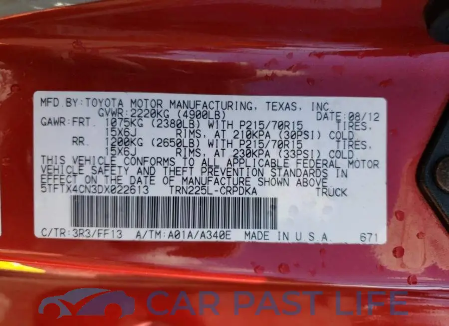 5TFTX4CN3DX022613# 10