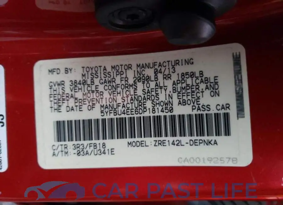 5YFBU4EE6DP181450# 12