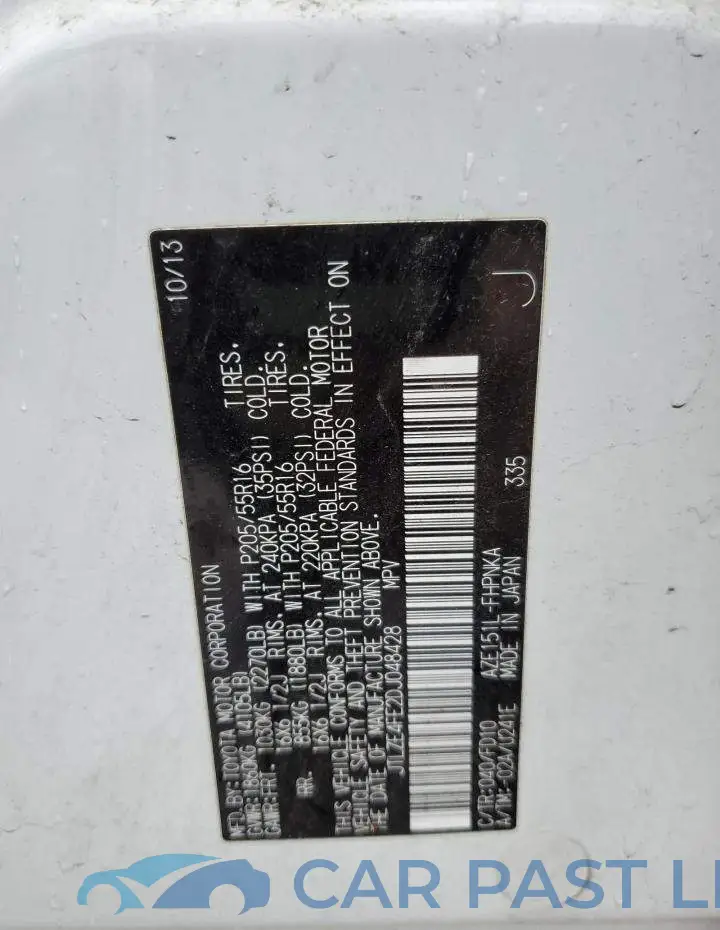 JTLZE4FE2DJ048428# 10