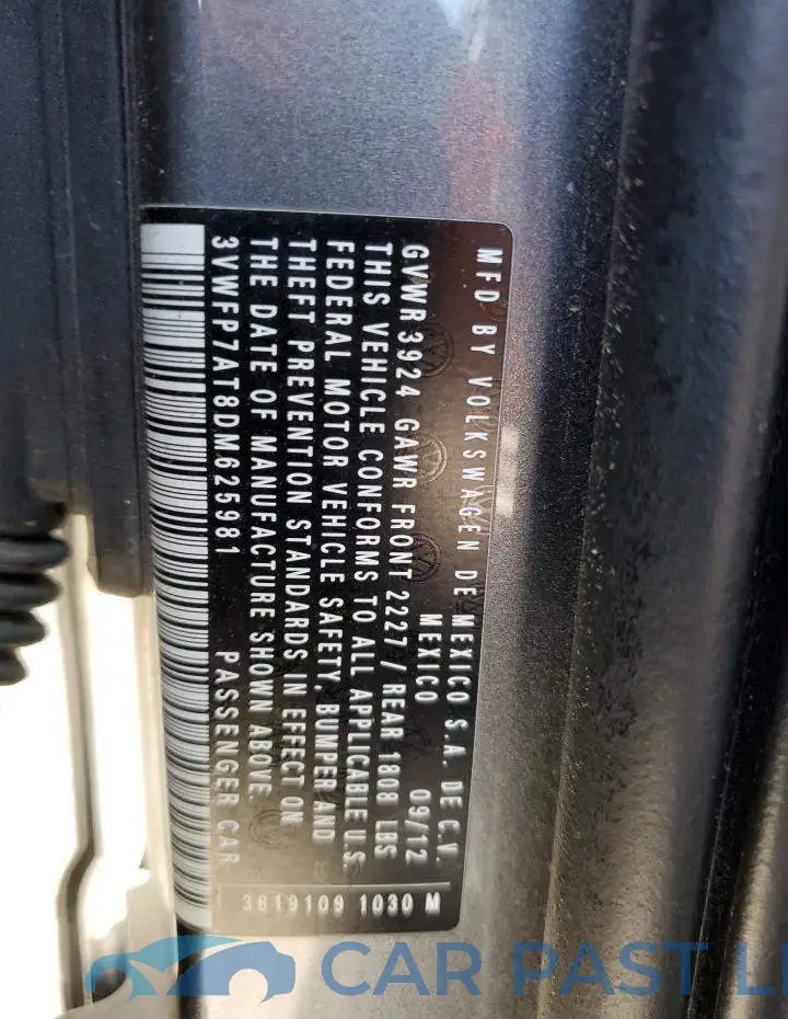 3VWFP7AT8DM625981# 10