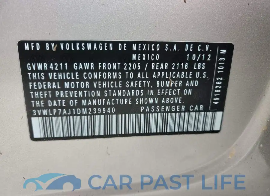 3VWLP7AJ1DM239940# 10