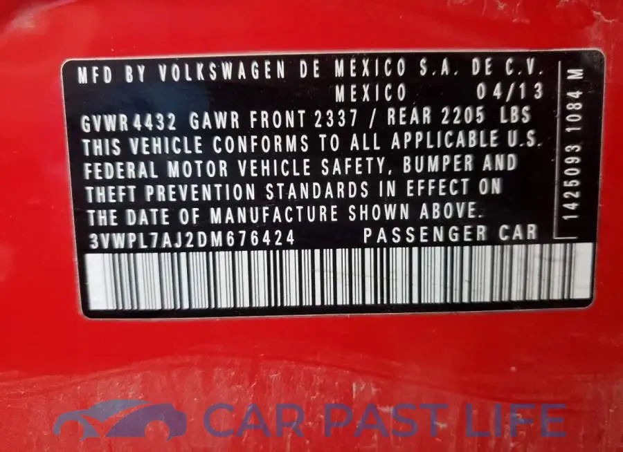 3VWPL7AJ2DM676424# 13