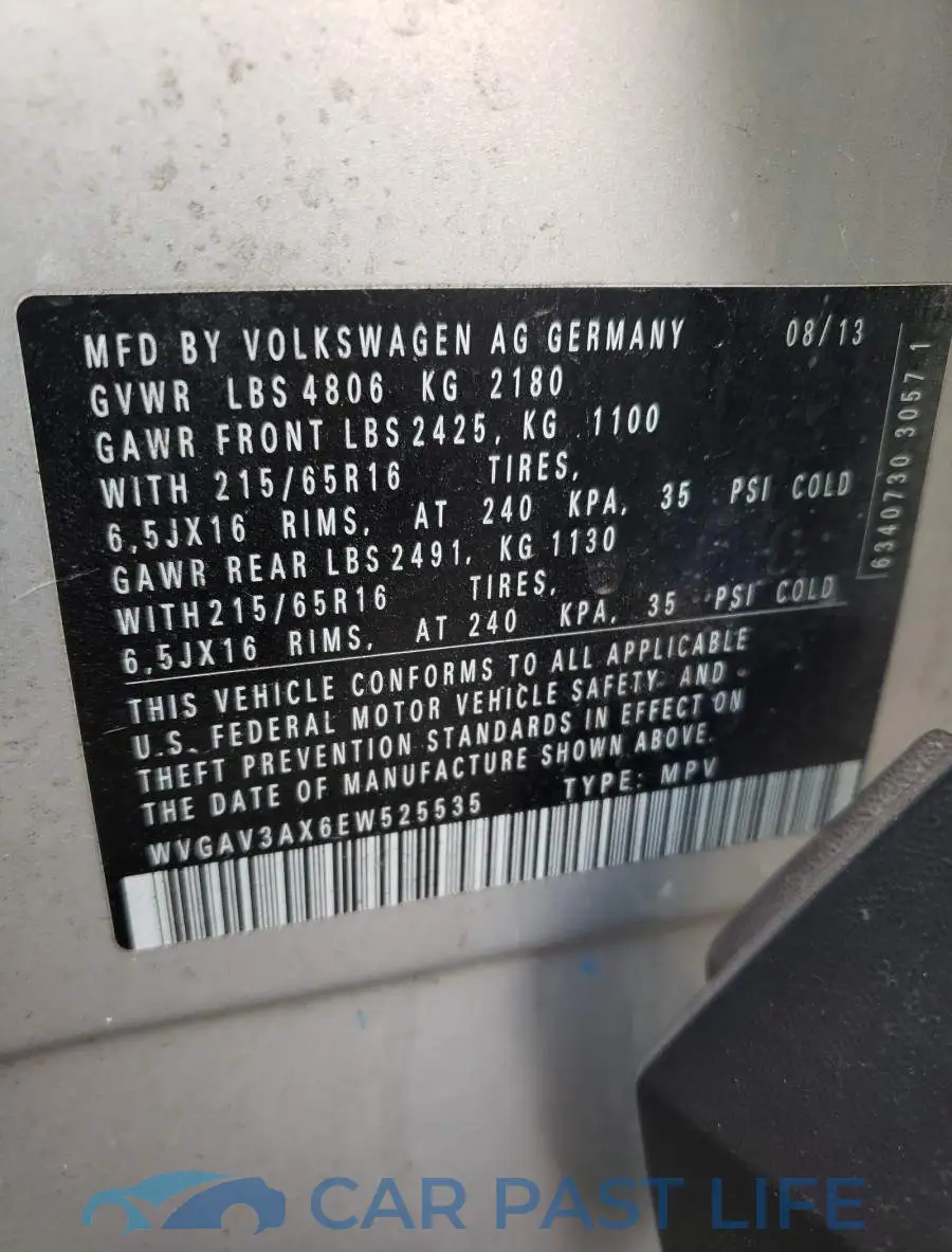WVGAV3AX6EW525535# 10