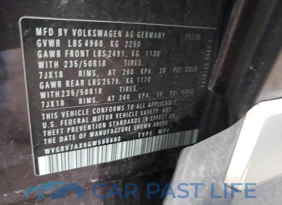 WVGBV7AX6GW566603# 14