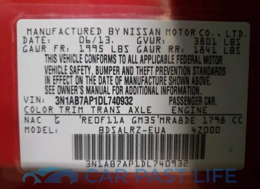 3N1AB7AP1DL740932# 10