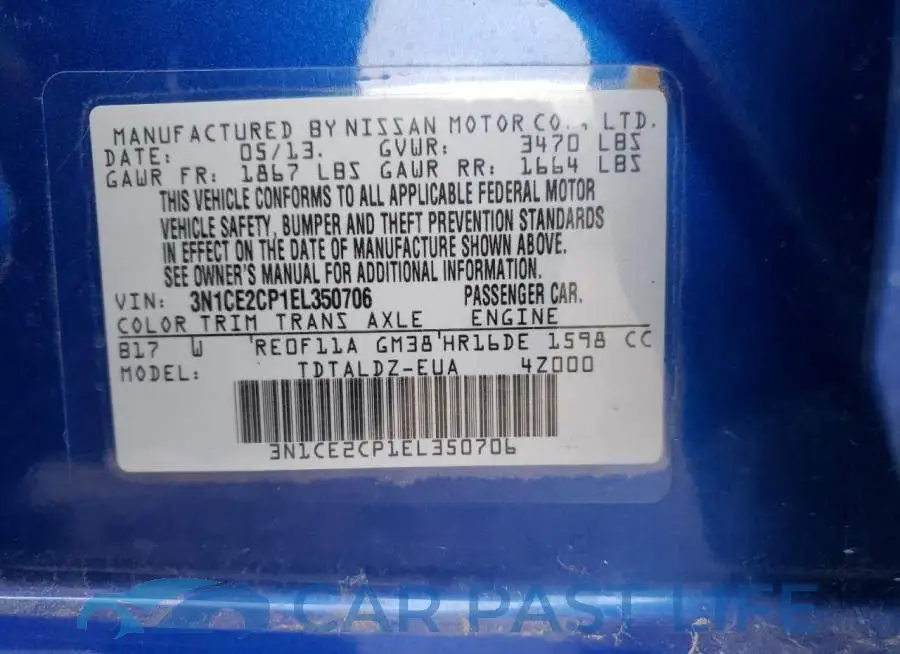 3N1CE2CP1EL350706# 12