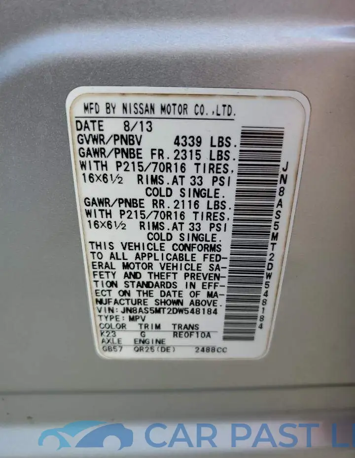 JN8AS5MT2DW548184# 13