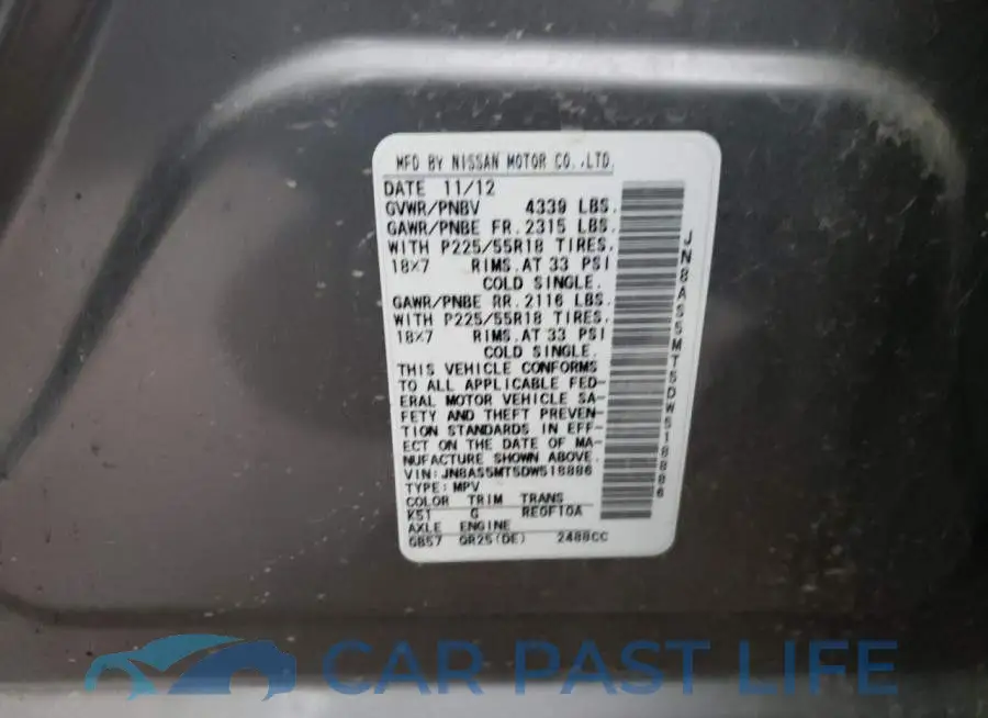 JN8AS5MT5DW518886# 12