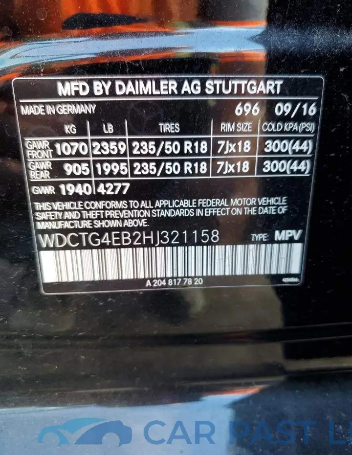 WDCTG4EB2HJ321158# 13