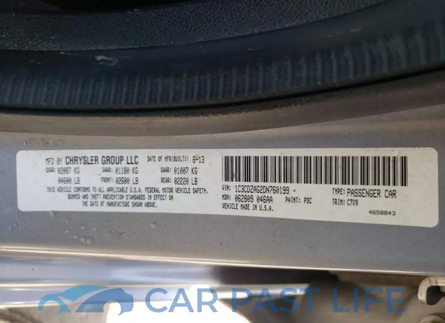 1C3CDZAG2DN760199# 10