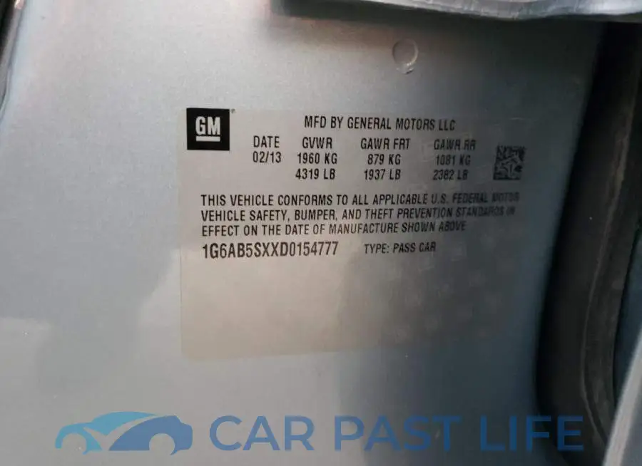 1G6AB5SXXD0154777# 12