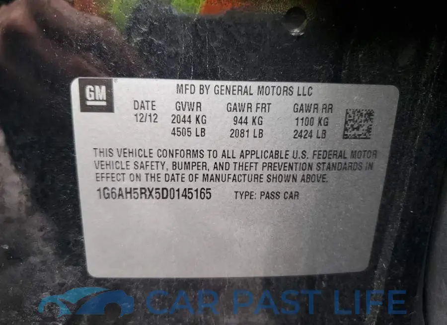 1G6AH5RX5D0145165# 12