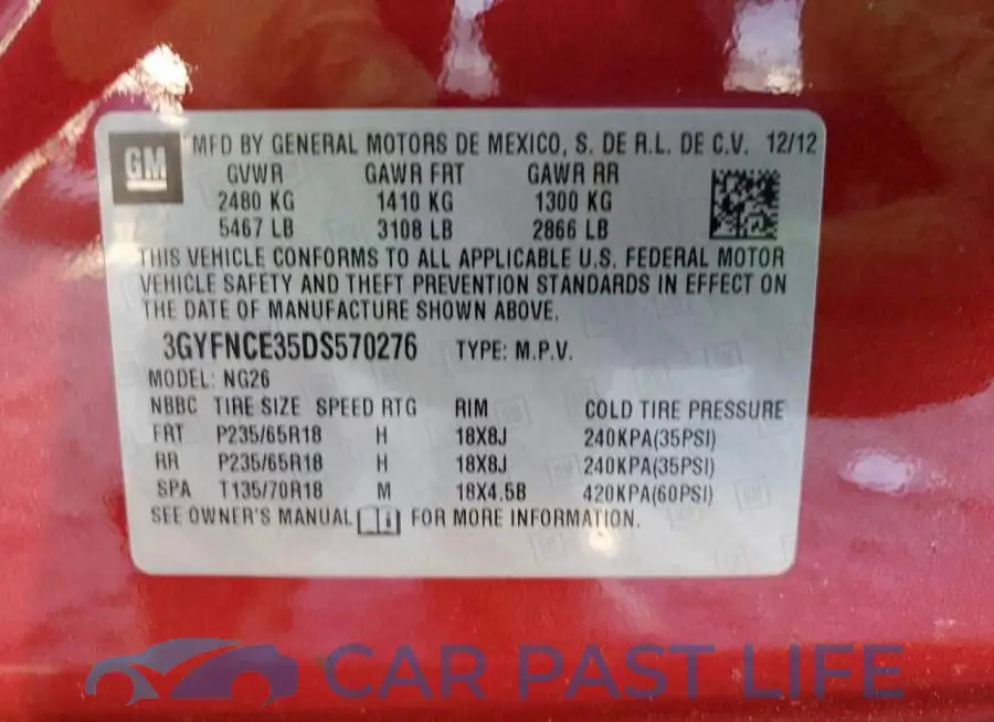 3GYFNCE35DS570276# 12